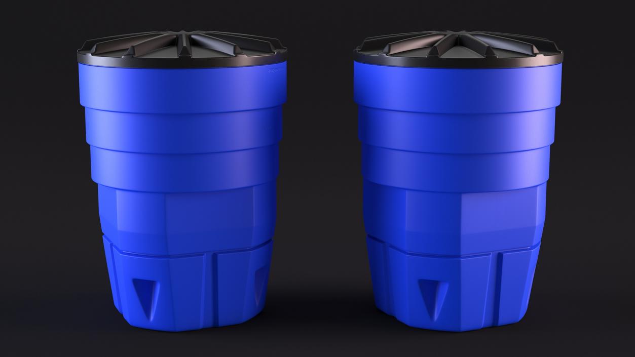 3D Blue Plastic Barrel with Lid model