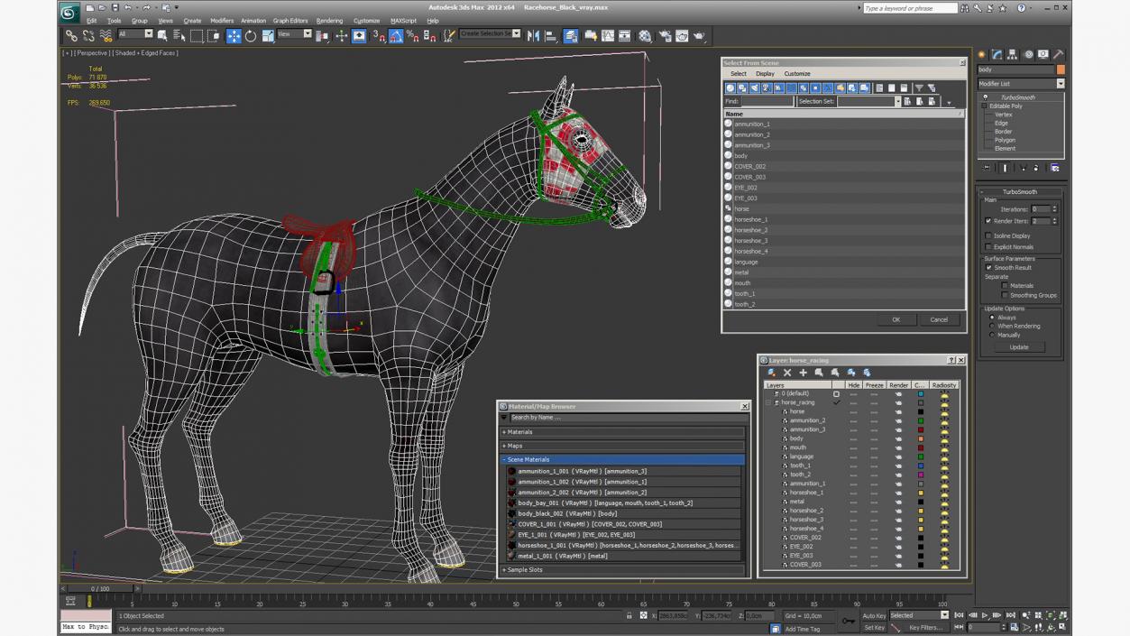 3D model Racehorse Black