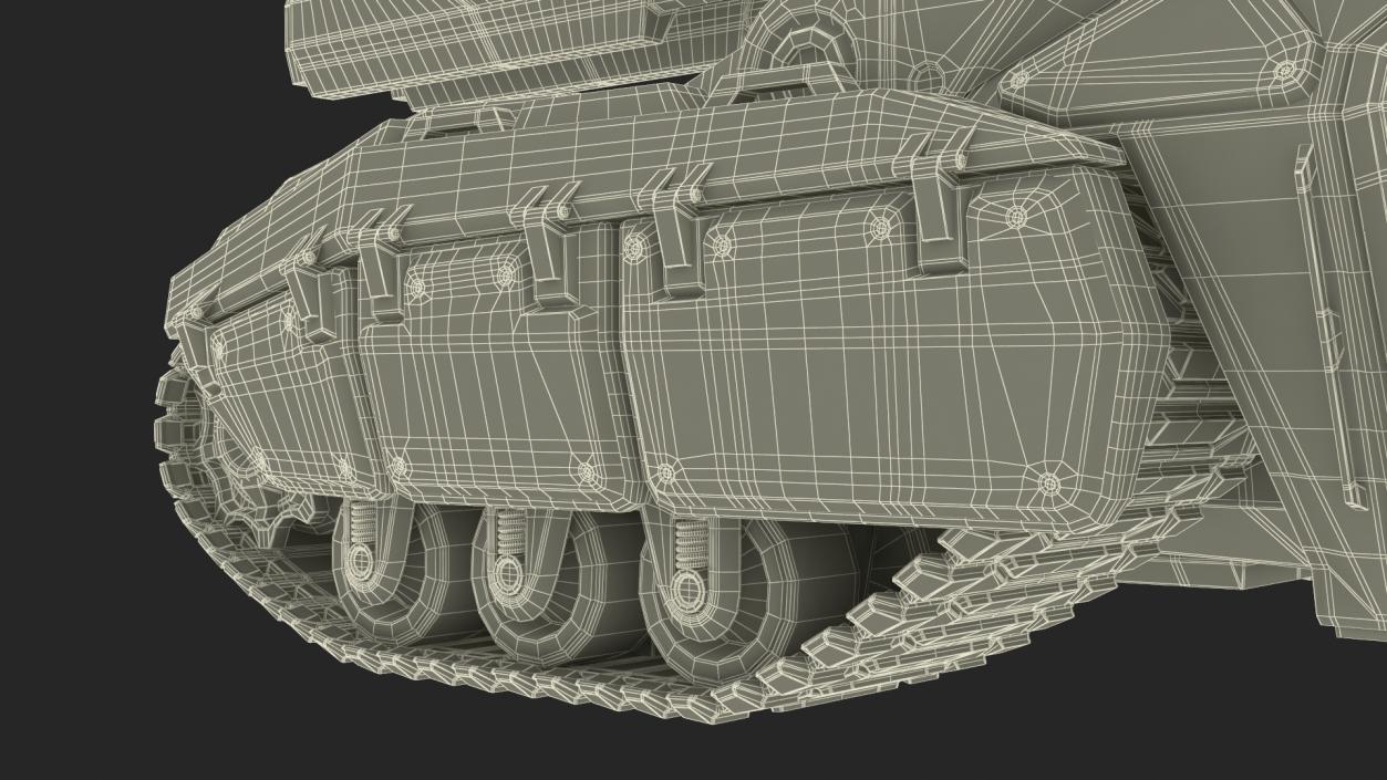 3D Fantastic Combat Tank with Damaged Rigged