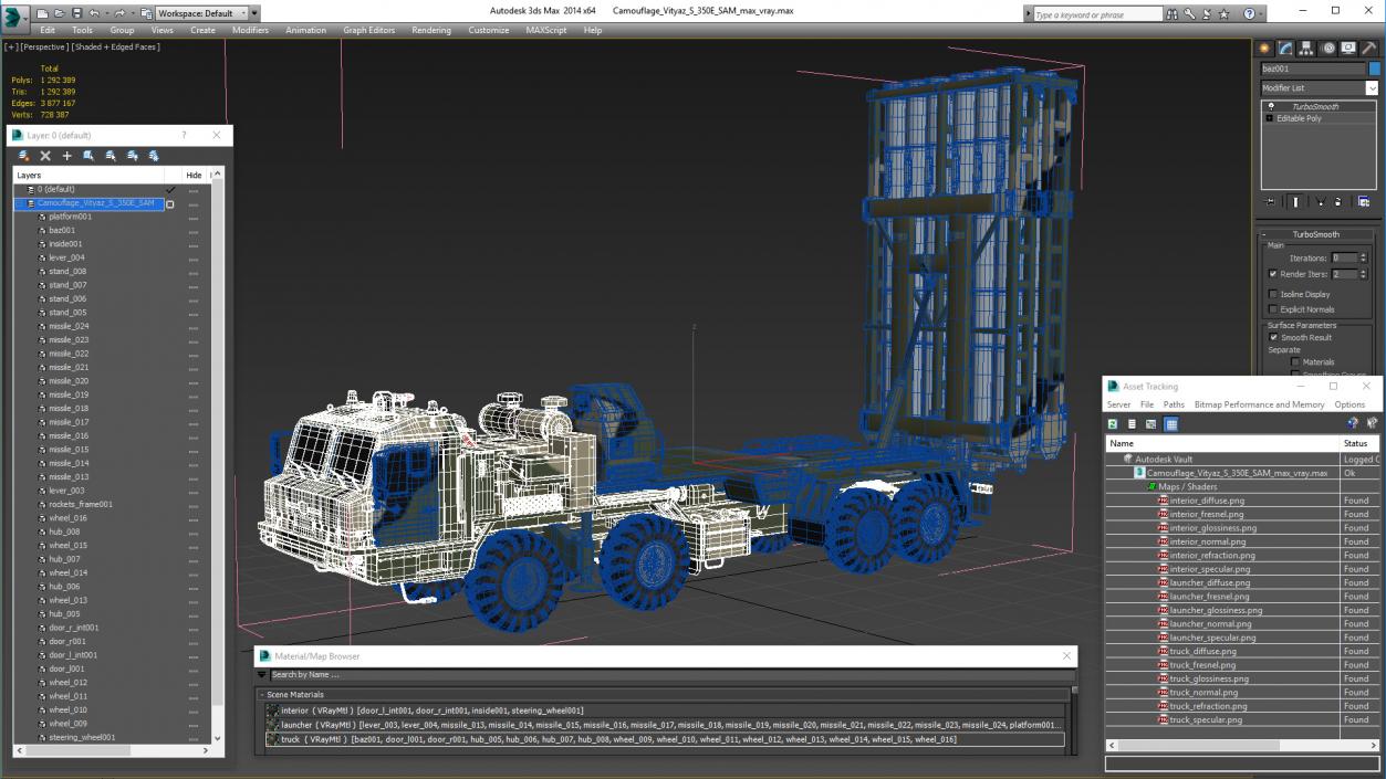 3D Camouflage Vityaz S 350E SAM model