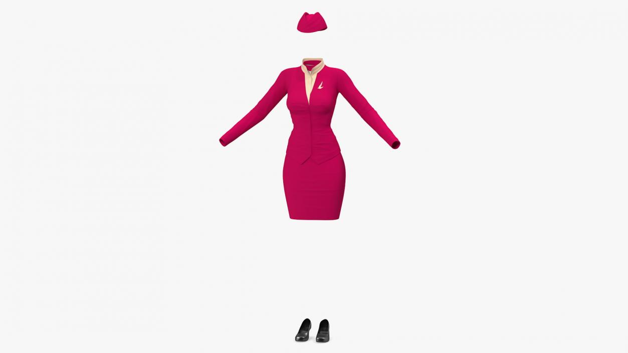 3D model Maroon Stewardess Uniform