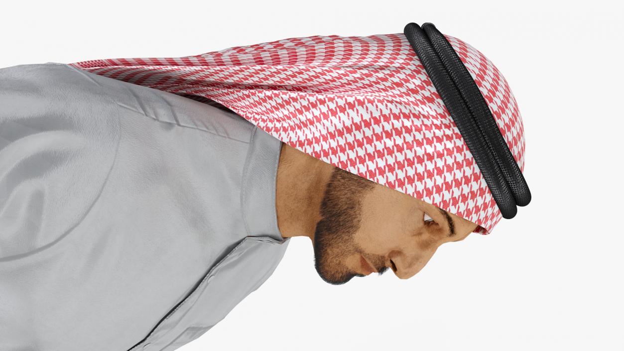 Arab Man with Traditional Arabic Hat Rigged Fur 3D