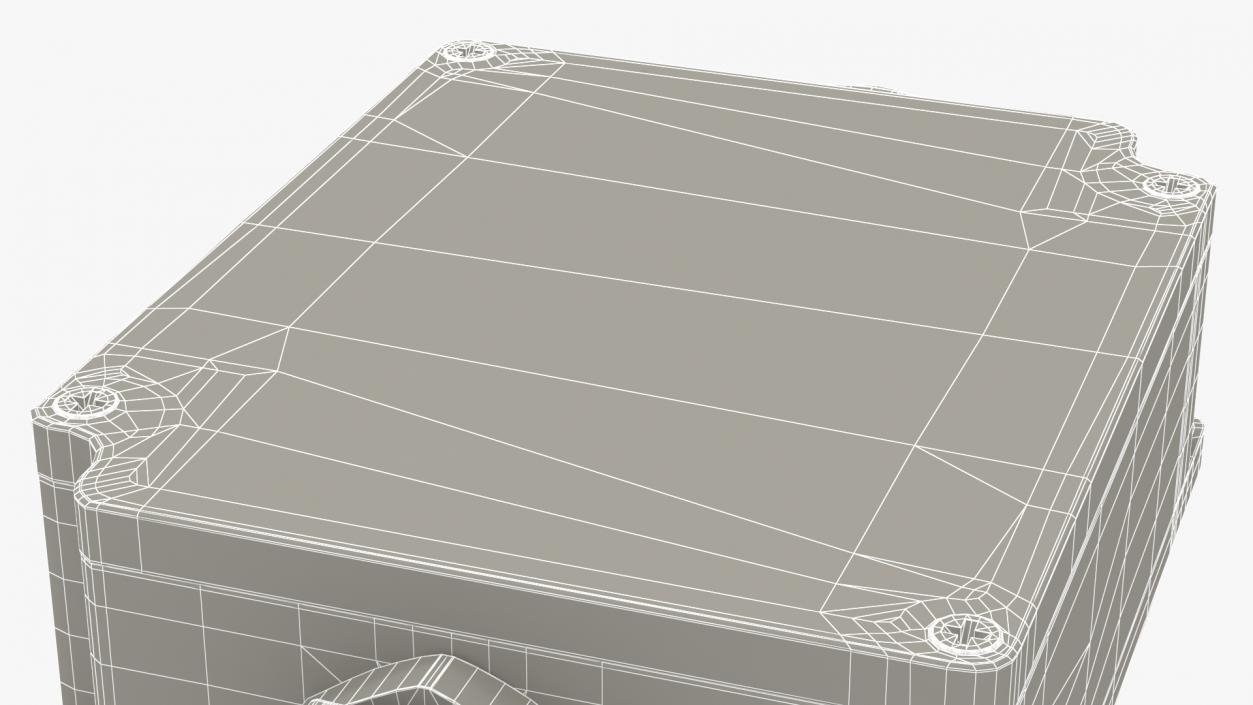 White Closed Junction Box for 2 Wires 3D