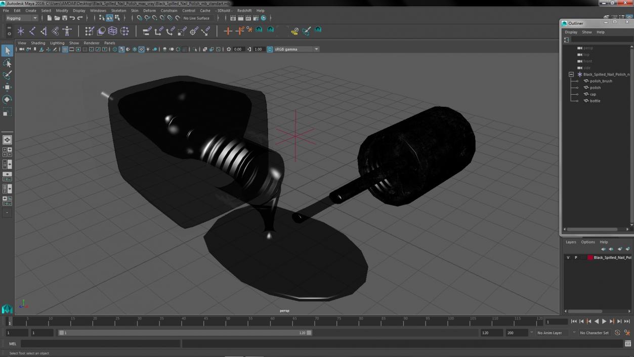 3D model Black Spilled Nail Polish