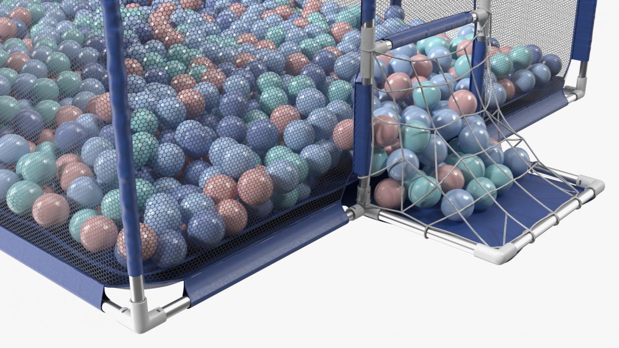 3D Baby Playpen Blue with Plastic Balls