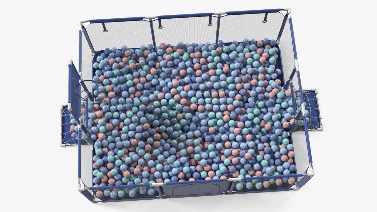 3D Baby Playpen Blue with Plastic Balls