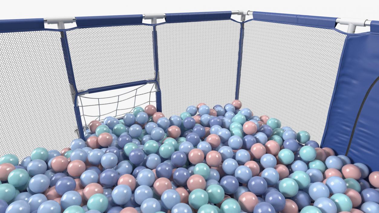 3D Baby Playpen Blue with Plastic Balls