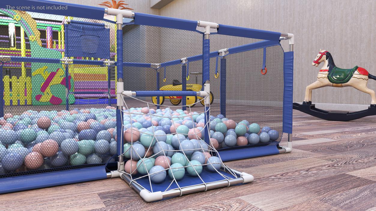 3D Baby Playpen Blue with Plastic Balls