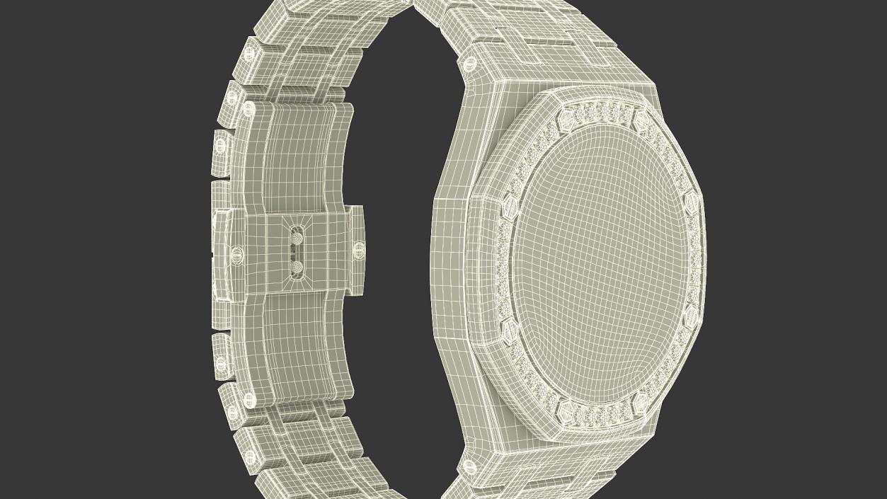 3D Audemars Piguet Royal Oak Khaki Diamond-Set Pink Gold model