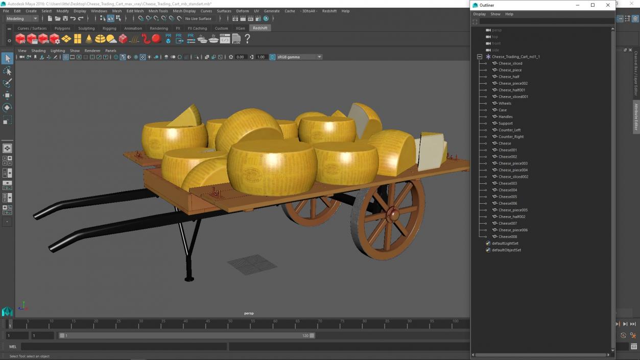 Cheese Trading Cart 3D model