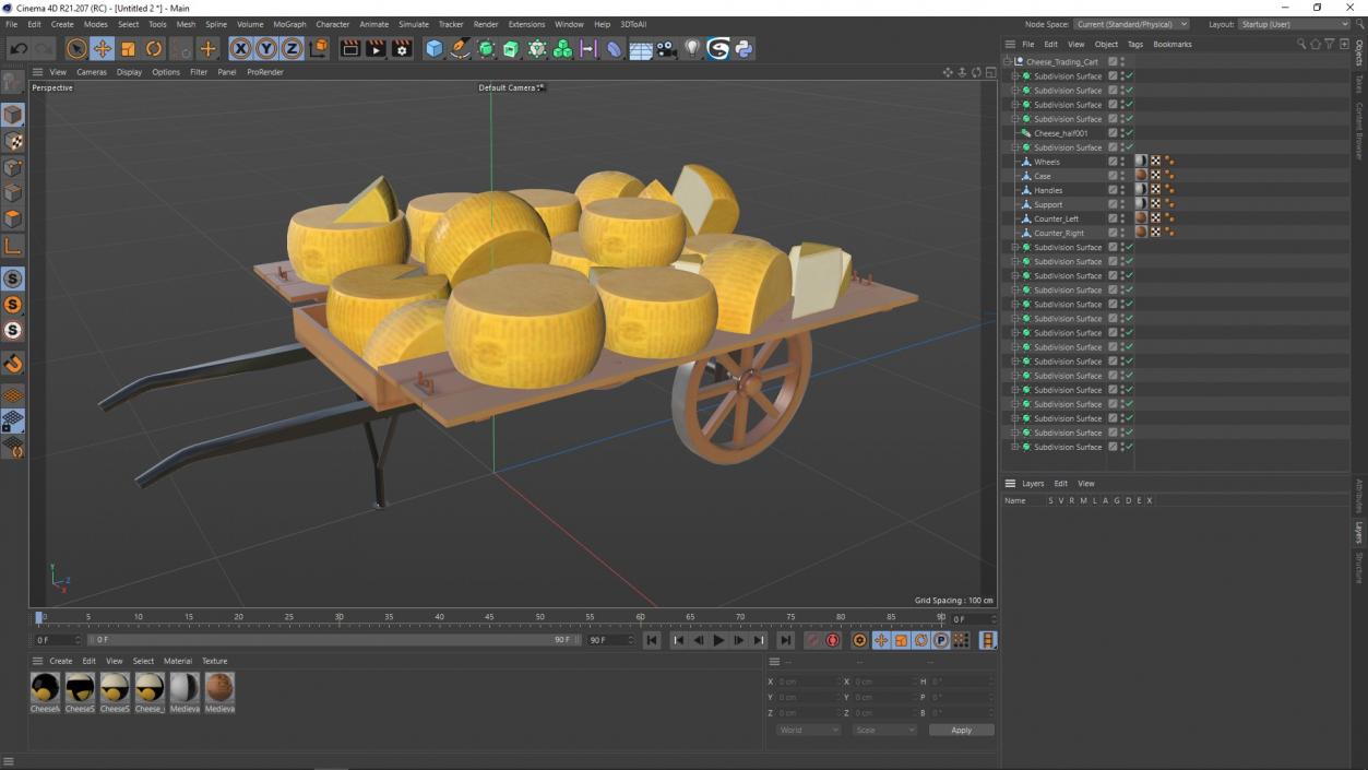 Cheese Trading Cart 3D model