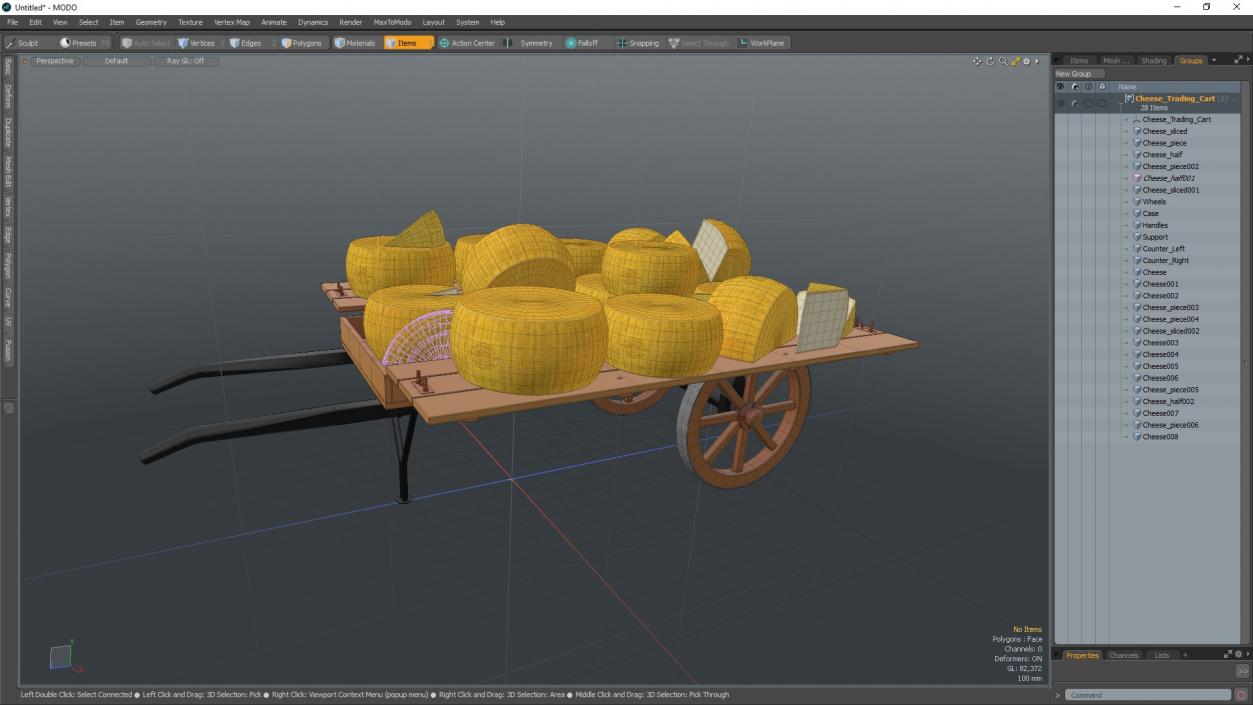 Cheese Trading Cart 3D model