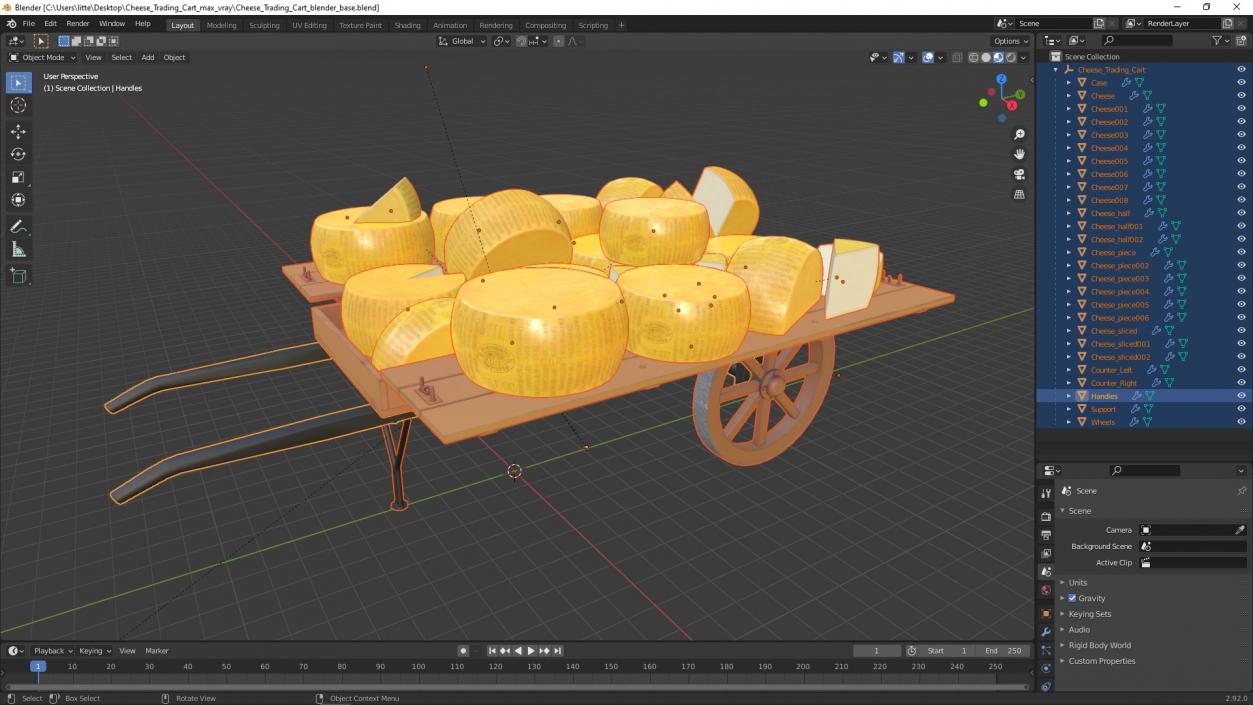 Cheese Trading Cart 3D model