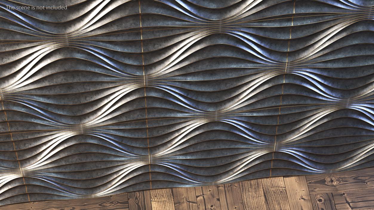 3D model Wall Panel Circular Wave Metal