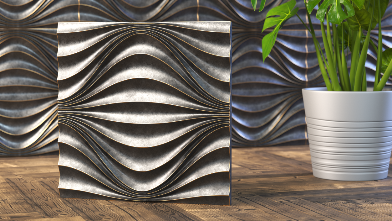 3D model Wall Panel Circular Wave Metal