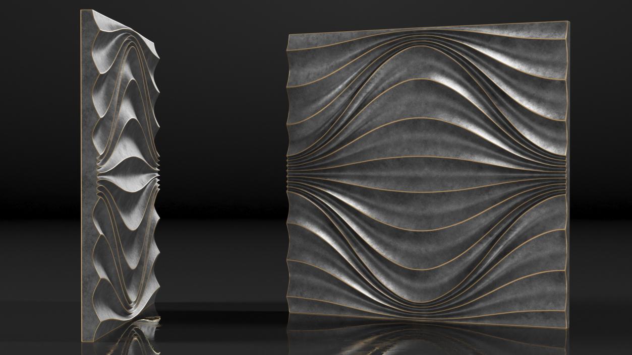 3D model Wall Panel Circular Wave Metal