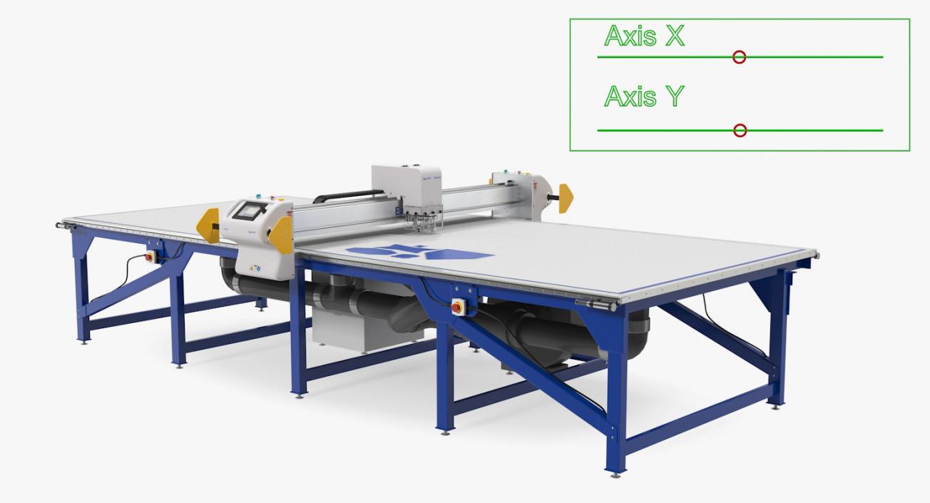 3D Eastman Eagle S125 Cutting Static Table Rigged