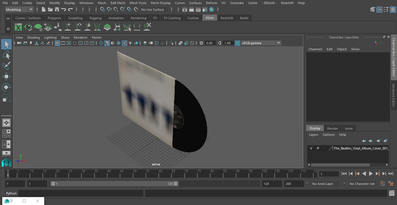 The Beatles Vinyl Album Cover 3D model