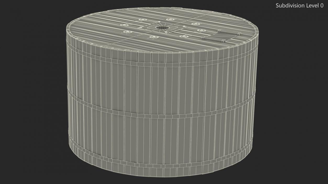 Wooden Cable Drum 2 3D model