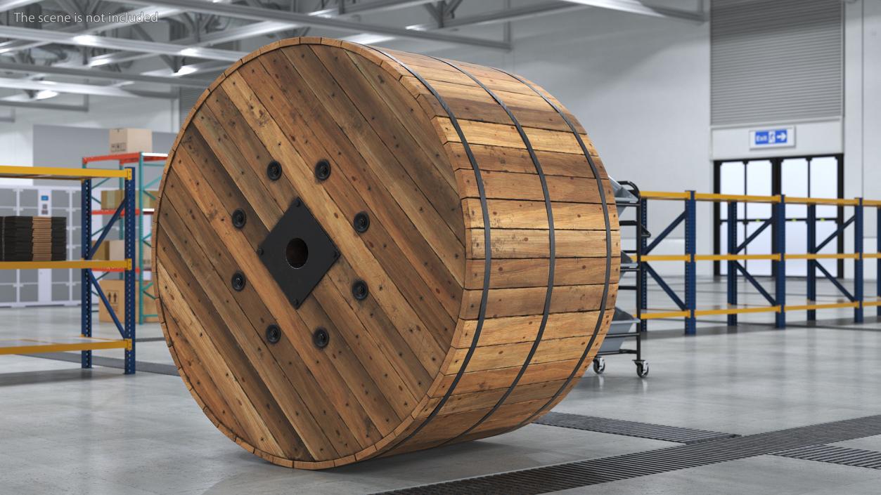 Wooden Cable Drum 2 3D model