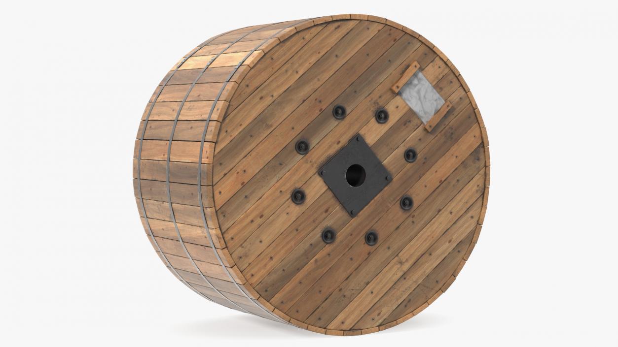 Wooden Cable Drum 2 3D model