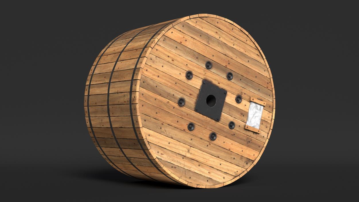 Wooden Cable Drum 2 3D model