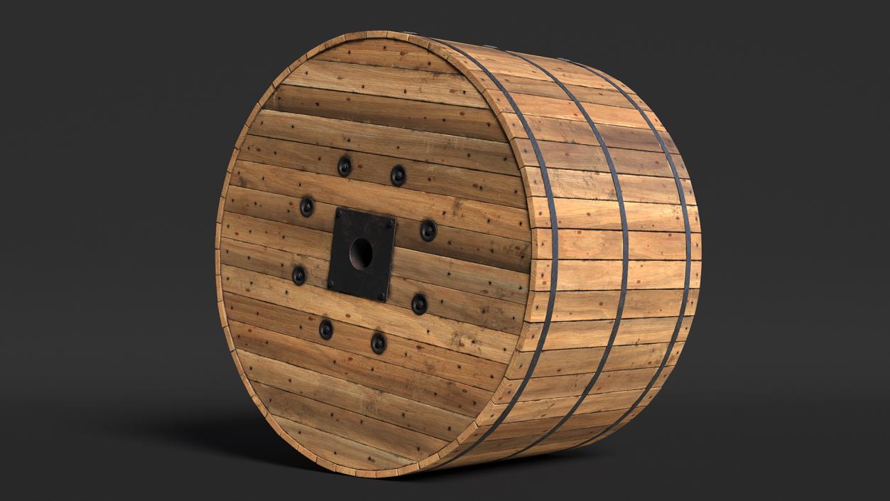 Wooden Cable Drum 2 3D model