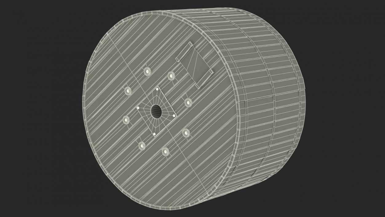 Wooden Cable Drum 2 3D model