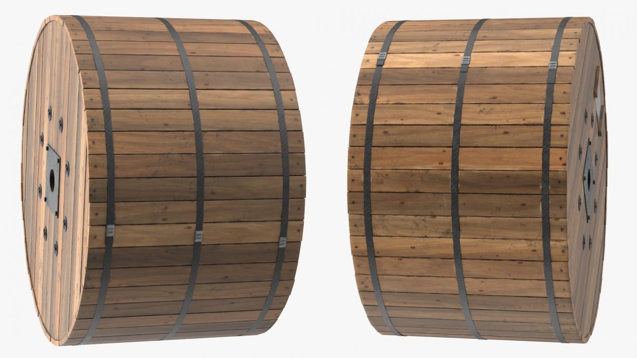 Wooden Cable Drum 2 3D model