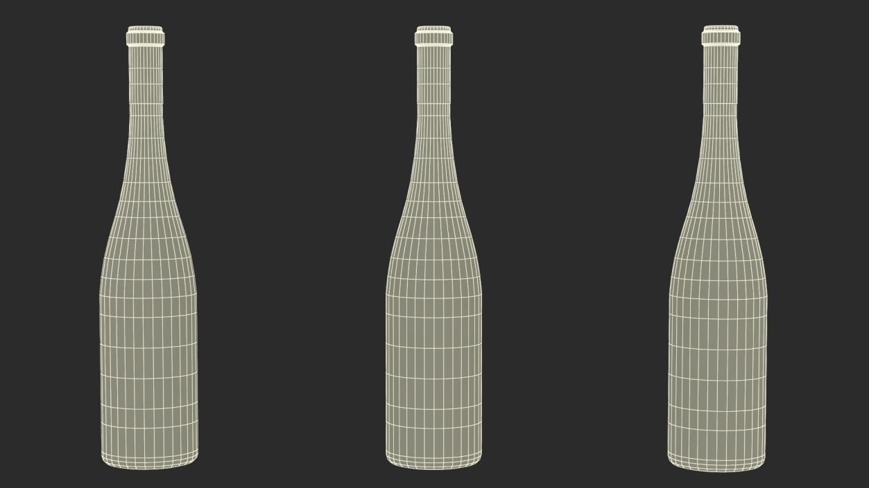 3D Pink Wine Bottle