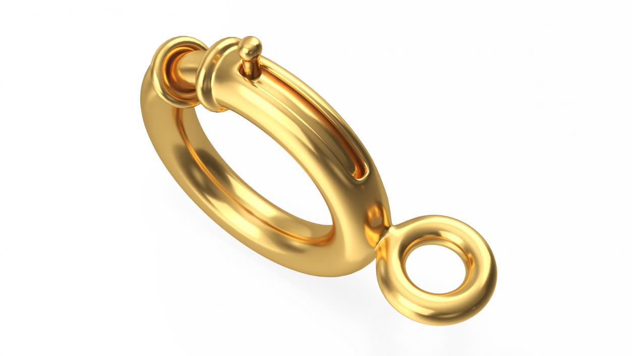 3D model Spring Ring Jewelry Clasp Gold