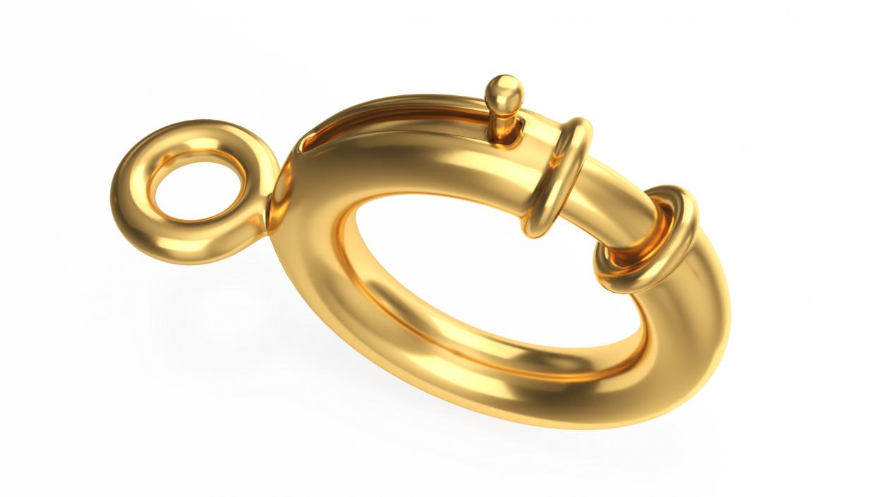 3D model Spring Ring Jewelry Clasp Gold