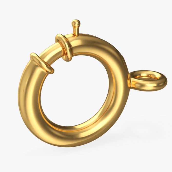 3D model Spring Ring Jewelry Clasp Gold