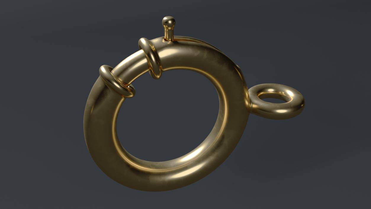 3D model Spring Ring Jewelry Clasp Gold