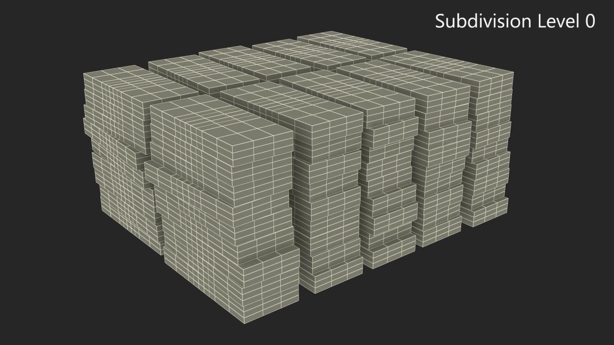 Stacks of 100 Dollar Bills Packs 3D