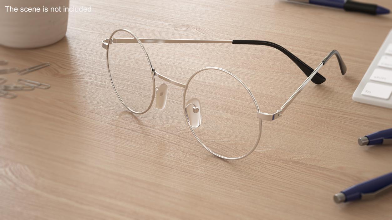 Round Circle Frame Clear Lens Glasses 3D