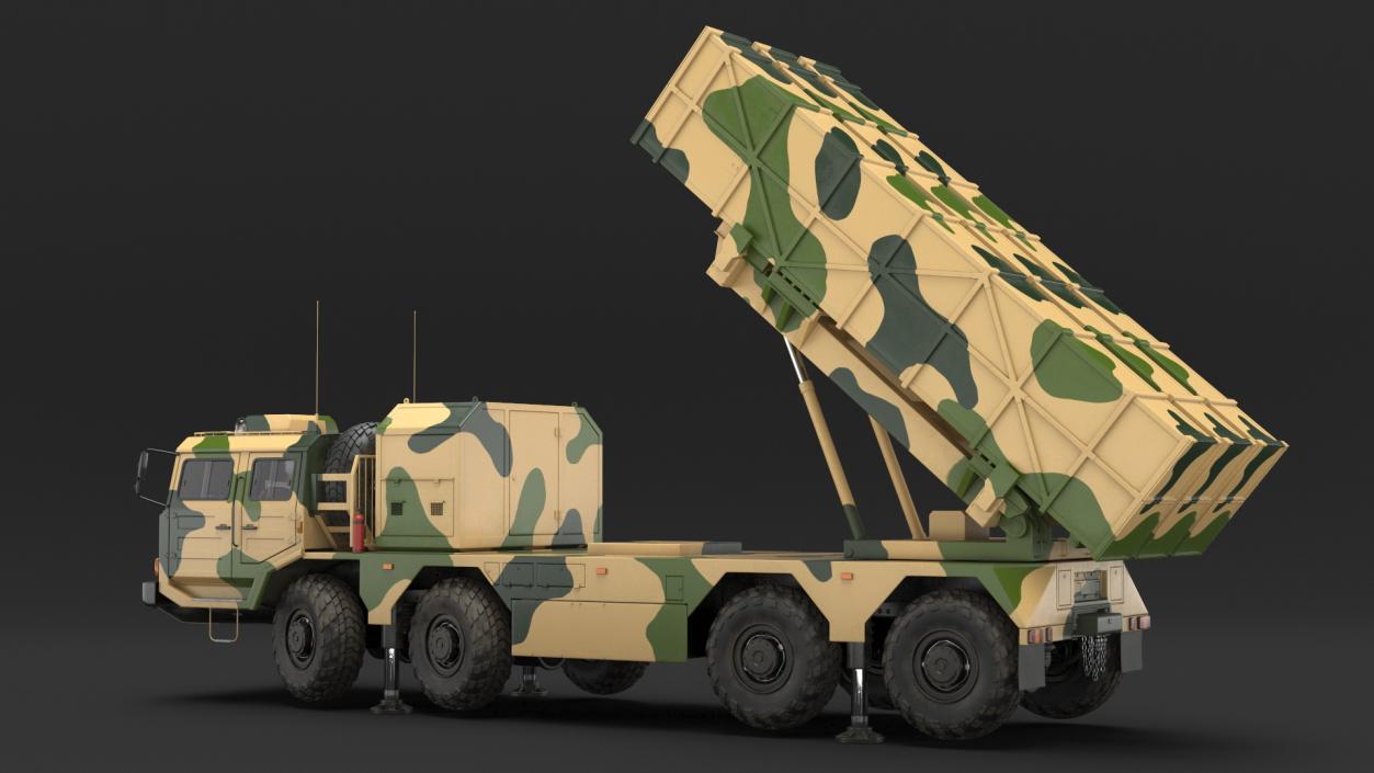 3D Chinese MLRS WS-2D Sand Camouflage in Battle Position model