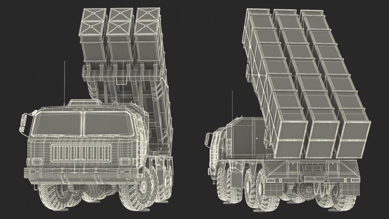 3D Chinese MLRS WS-2D Sand Camouflage in Battle Position model