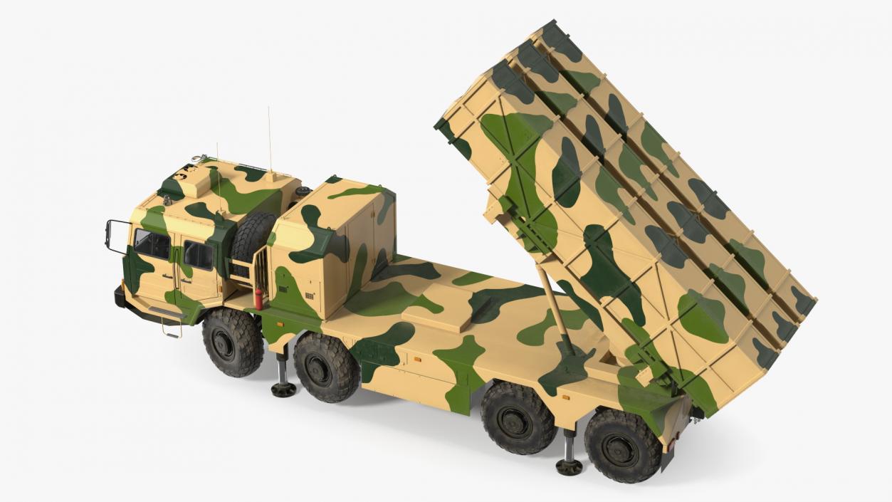 3D Chinese MLRS WS-2D Sand Camouflage in Battle Position model