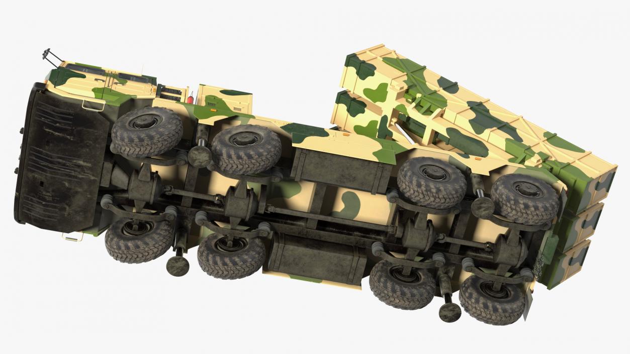 3D Chinese MLRS WS-2D Sand Camouflage in Battle Position model