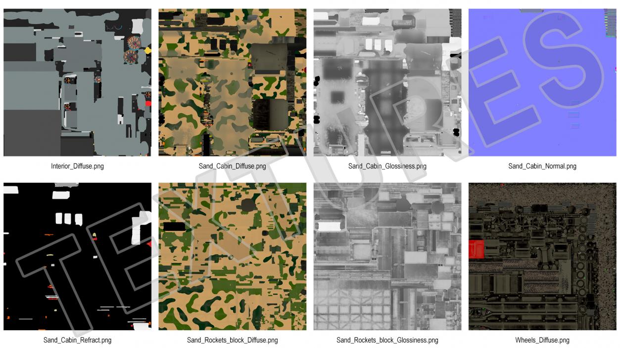 3D Chinese MLRS WS-2D Sand Camouflage in Battle Position model