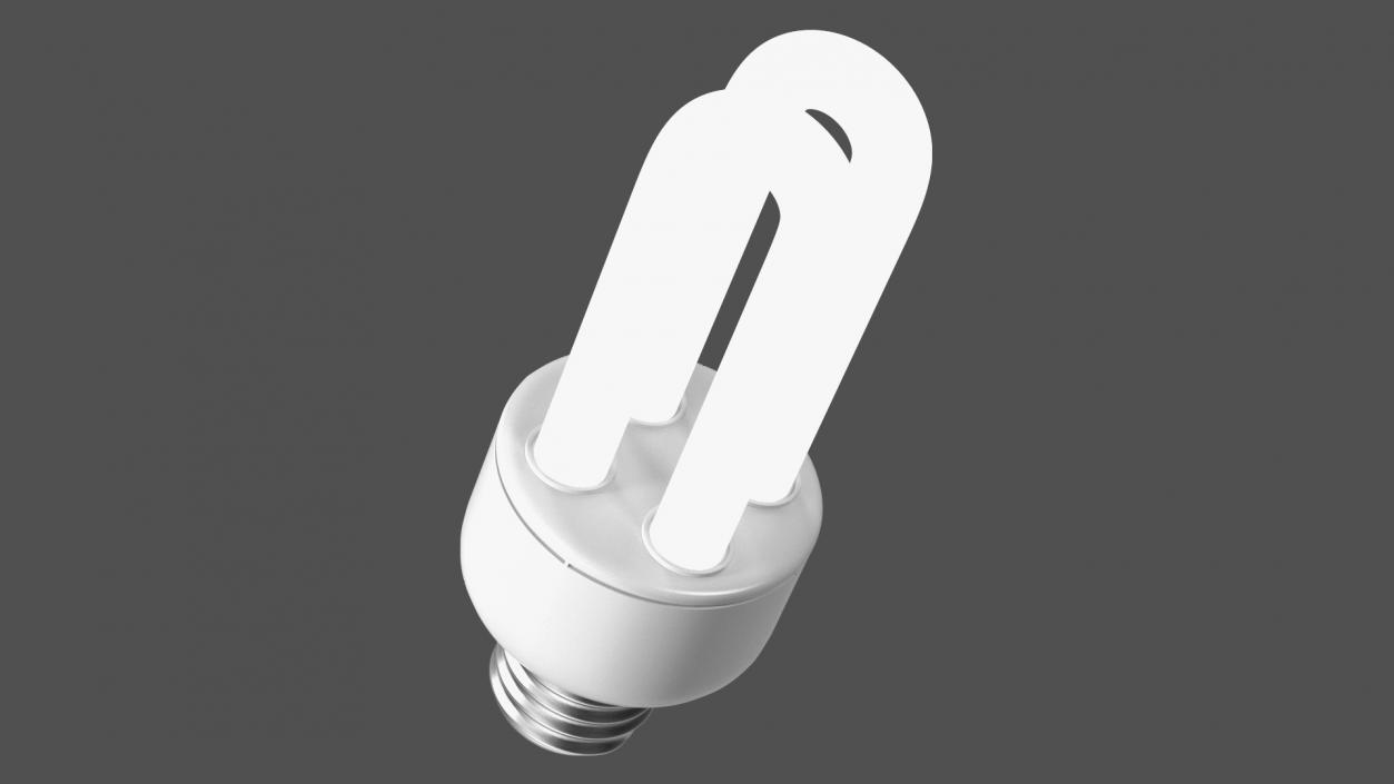 3D Compact Fluorescent Light Bulb ON model