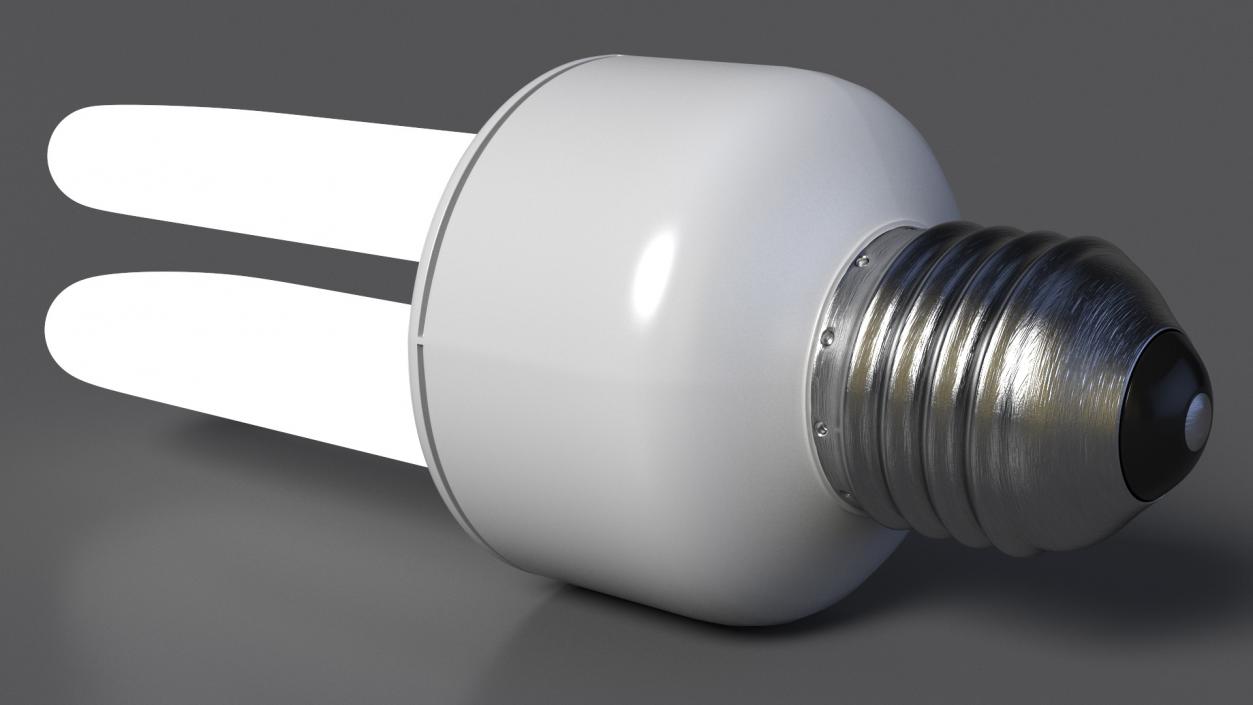 3D Compact Fluorescent Light Bulb ON model