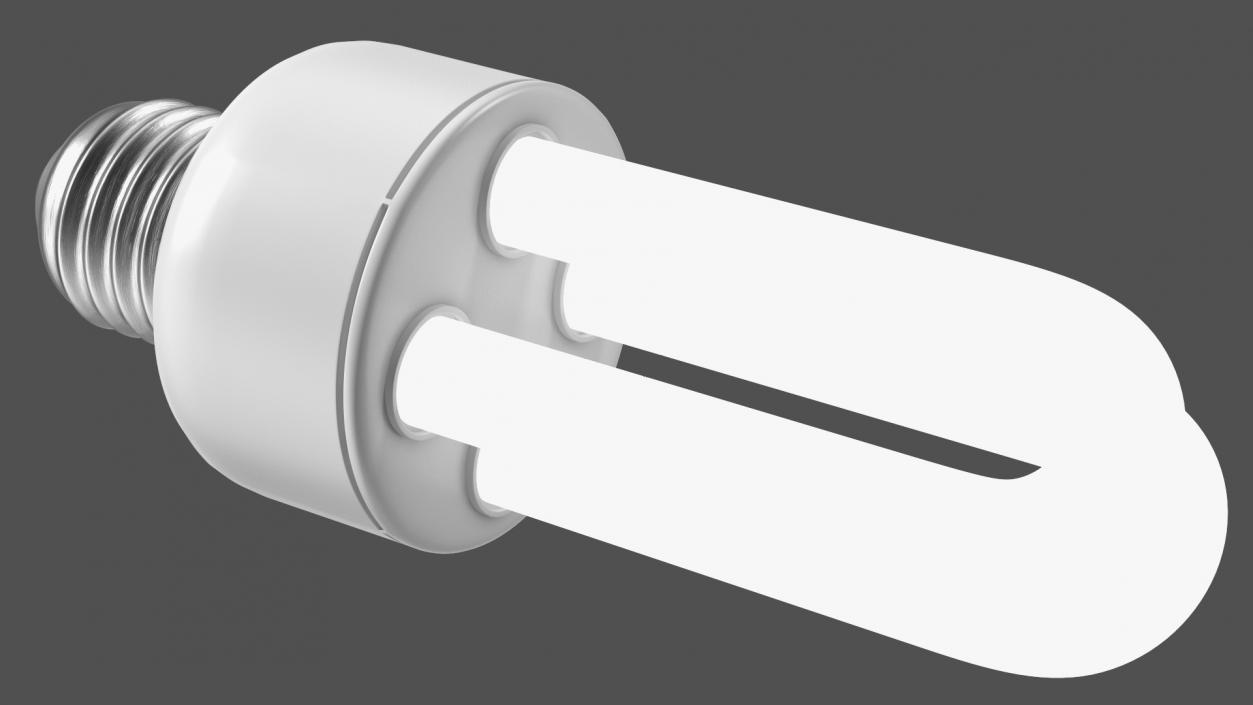 3D Compact Fluorescent Light Bulb ON model