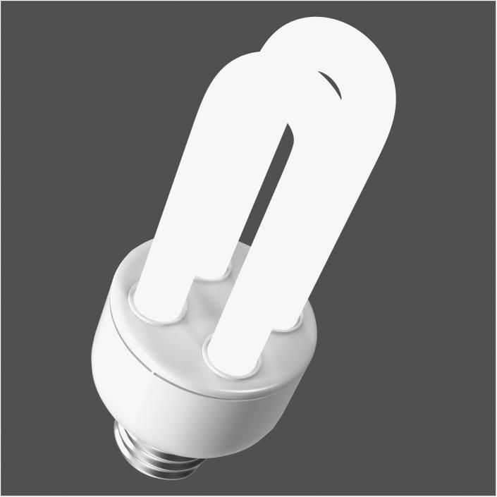 3D Compact Fluorescent Light Bulb ON model