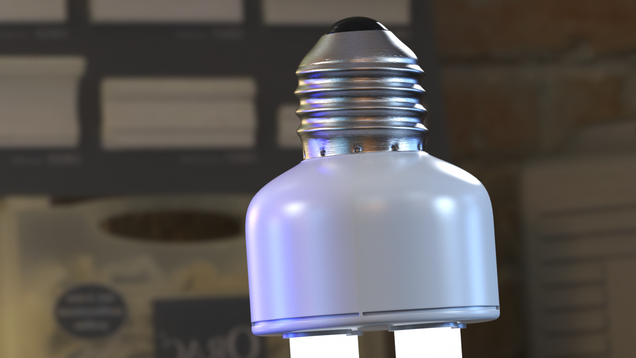 3D Compact Fluorescent Light Bulb ON model