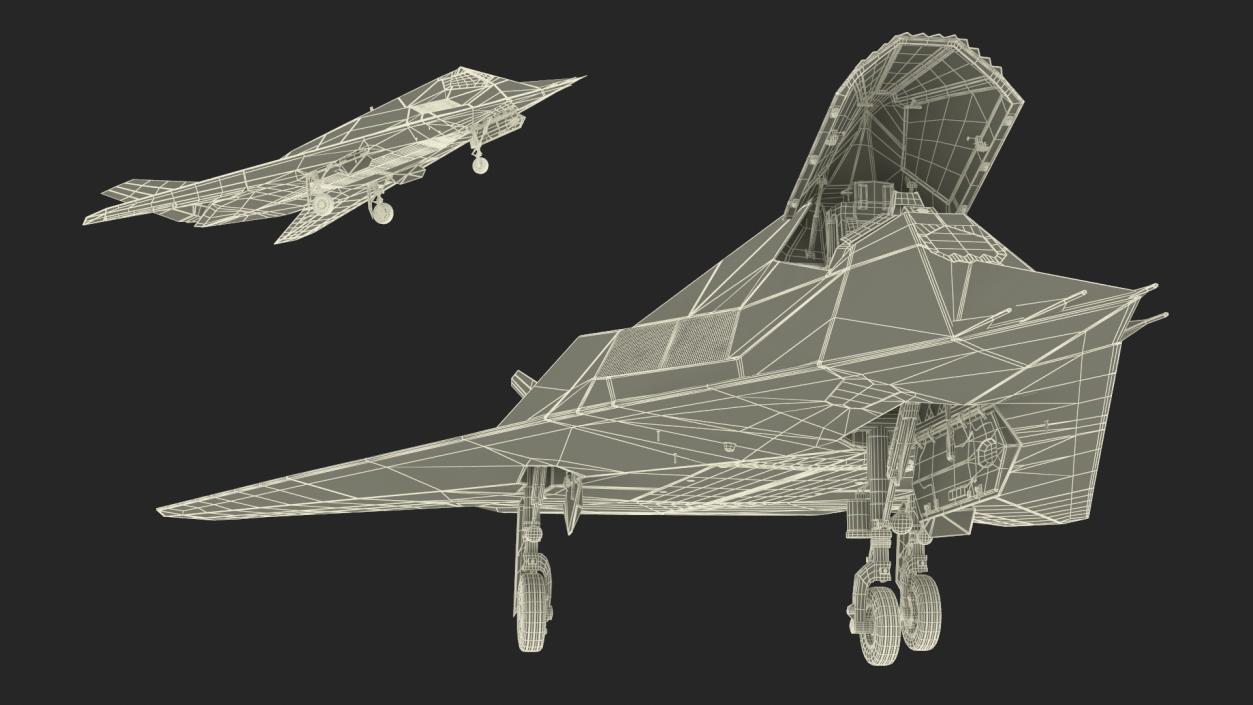 3D Lockheed F-117 Nighthawk Stealth Aircraft