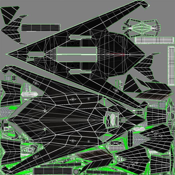 3D Lockheed F-117 Nighthawk Stealth Aircraft