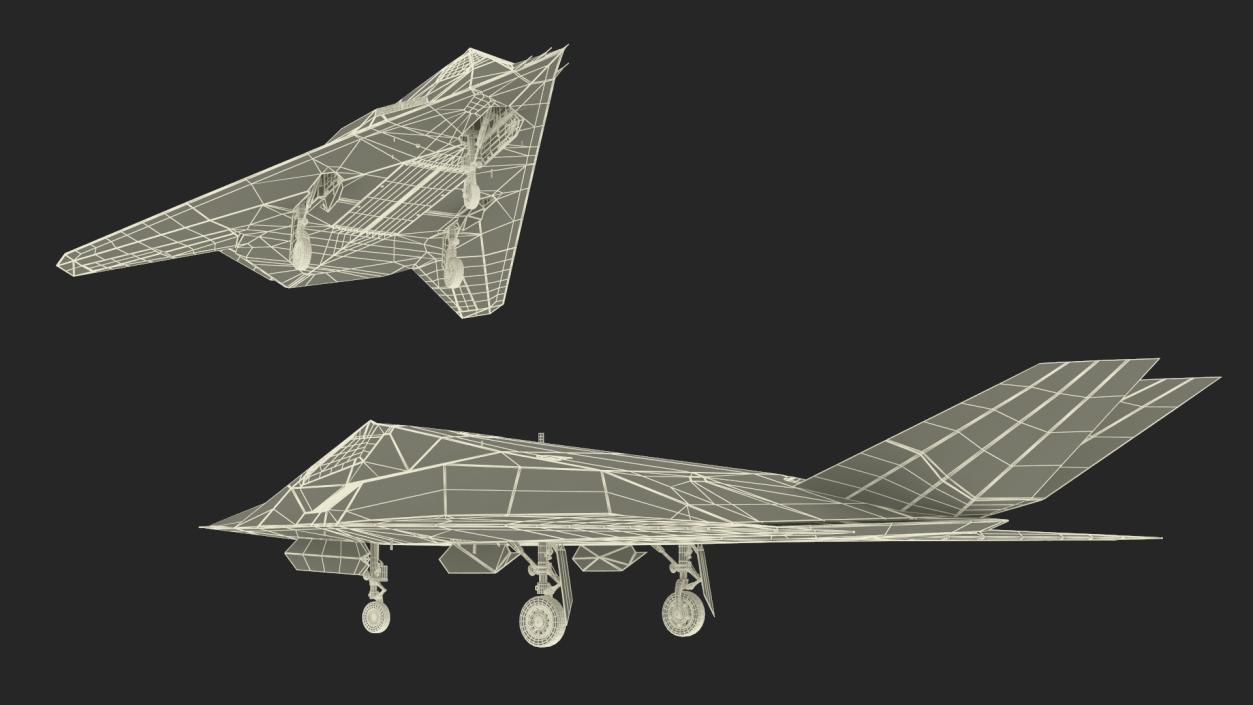 3D Lockheed F-117 Nighthawk Stealth Aircraft