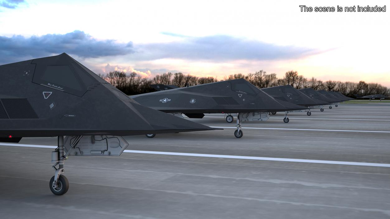 3D Lockheed F-117 Nighthawk Stealth Aircraft